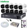 Kit 10 Câmeras de Segurança Intelbras HD Completo c/ DVR Multi HD 16 Canais MHDX 1116