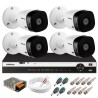 Kit 4 Câmeras 2K VHD 1420B + DVR Intelbras + App Grátis de Monitoramento, Câmeras 20m Infravermelho de Visão Noturna + Fonte, Cabos e Acessórios
