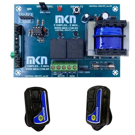 PLACA CENTRAL MKN GR2 FIT PARA MOTOR PORTÃO + 2 CONTROLES