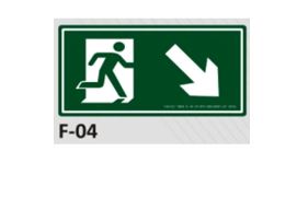 PLACA DE IDENTIFICAÇÃO - SAÍDA ABAIXO A DIREITA F-04 12X23CM
