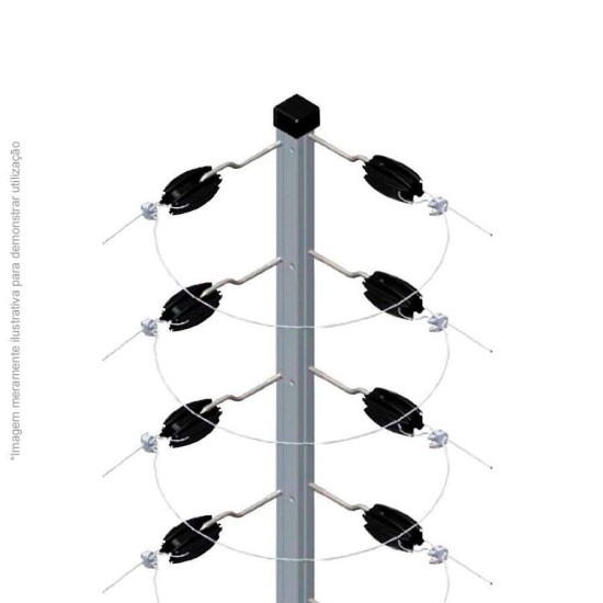 Big Haste Industrial Cantoneira 1 Metro 25x25, 12 Isoladores Castanha para Cerca Elétrica