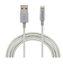 CABO USB LIGHTNING (MFI APPLE) 1,5M NYLON BRANCO EUAL 15NB - INTEL