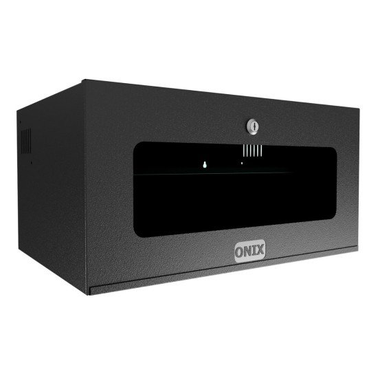 Rack 5U 19 Com Bandeja e Fechadura, Tampa Acrílica Onix Security Protege e Organiza CFTV, Informática e Telecomunicação Pintura Epoxi na Cor Preta