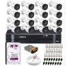 Kit 16 Câmeras VHD 3130 B G6 + DVR Intelbras + HD 1TB para Armazenamento + App Grátis de Monitoramento, Câmeras HD 720p 30m Infravermelho de Visão Noturna Intelbras + Fonte, Cabos e Acessórios