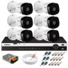 Kit 6 Câmeras 2K VHD 1420B + DVR Intelbras + App Grátis de Monitoramento, Câmeras 20m Infravermelho de Visão Noturna + Fonte, Cabos e Acessórios