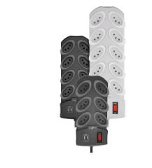 FILTRO DE LINHA BIVOLT 6 TOMADAS COM USB GRAFITE - DANEVA