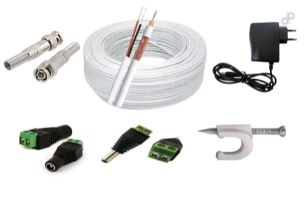 CABO COA. RF 0,4X2,5 (15PC) + FONTE 12V/1A (16PC) + CONECTOR BNC (