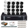 Kit 16 Câmeras VHD 1010 B G5 + DVR Intelbras + App Grátis de Monitoramento, HD 720p 10m Infravermelho + Cabos e Acessórios
