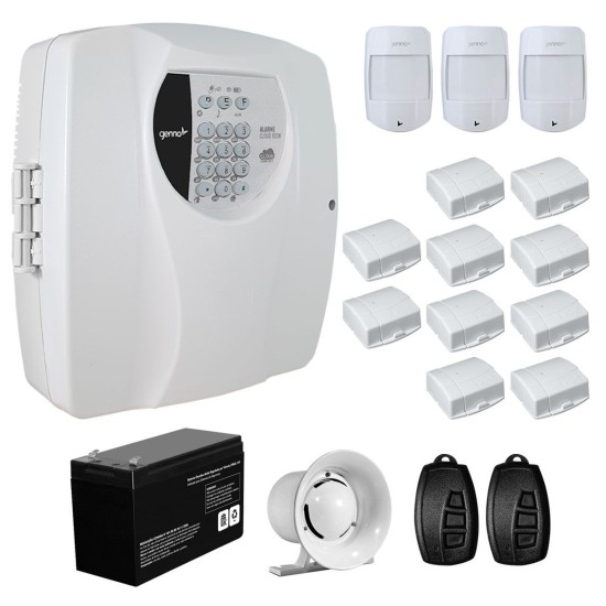 Kit Alarme Residencial Wifi 13 Sensores sem fio, 2 Controles Remoto, Central Cloud 10 EW Genno + Bateria