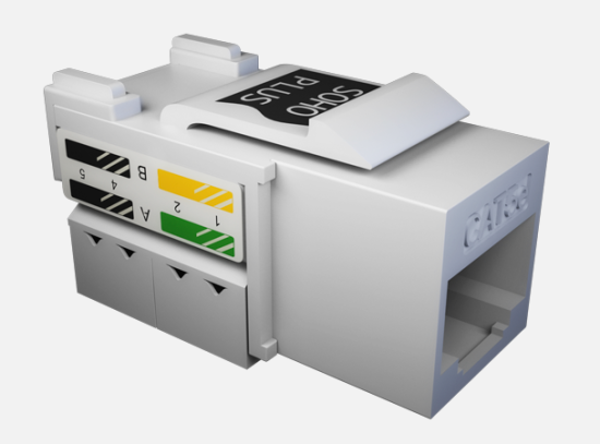 CONECTOR FÊMEA SOHOPLUS CAT.5e T568A/B – BRANCO – ROHS