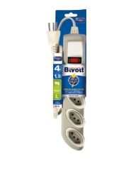 FILTRO DE LINHA BIVOLT CIRCUIT BREAKER - CINZA / GELO - 4 TOMAD