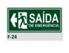 PLACA DE IDENTIFICAÇÃO - SAÍDA DE EMERGÊNCIA A ESQUERDA F-24 12X28