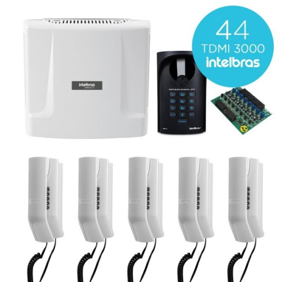 Kit Condominial De Interfone Digital Completo 44 Pontos Comunic Intelbras Com Porteiro Eletrônico