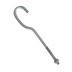 Gancho De Ferro Galvanizado Com Porca - 25 Pc