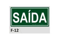 PLACA DE IDENTIFICAÇÃO - SAÍDA F-12 12X23CM