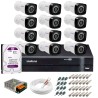 Kit 12 Câmeras Tudo Forte Full HD 1080 Lite + DVR Intelbras + Acessórios Completo - Câmeras com 25m Infravermelho de Visão Noturna