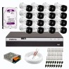 Kit 16 Câmeras de Segurança Full HD Intelbras VHD 1220 B G6 + DVR Intelbras 16 Canais Full HD MHDX 3116 + HD WD Purple 1TB + Acessórios