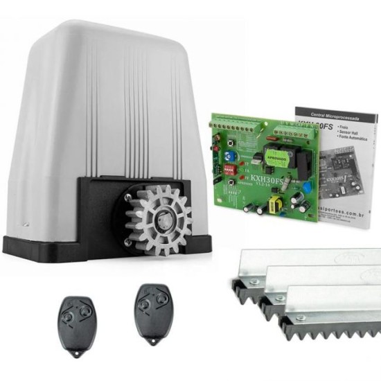 Kit Motor Portão Eletrônico 1/3 HP Automatizador Deslizante DZ4 SK Turbo - Rossi