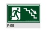 PLACA DE IDENTIFICAÇÃO - SAÍDA ESCADA DESCE Á DIREITA F-08 12X23CM