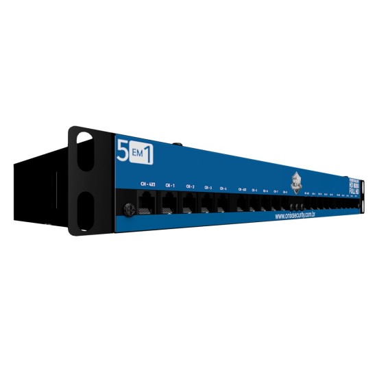 Rack Power Balun HD 8000 16 Ch De Até 5Mp Onix Security Leva Sinal de Video e Alimentação Através Único Cabo e Fonte Inclusa, Horizontal 19 Padrão U 1810