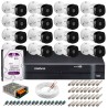 Kit 16 Câmeras Intelbras VHL 1220 B Full HD 1080 Lite + DVR Intelbras + Acessórios Completo - Câmeras com 20m Infravermelho de Visão Noturna