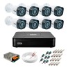 Kit 8 Câmeras de Segurança HD 720p Giga Security GS0018 + DVR Giga Security Multi HD + Acessórios