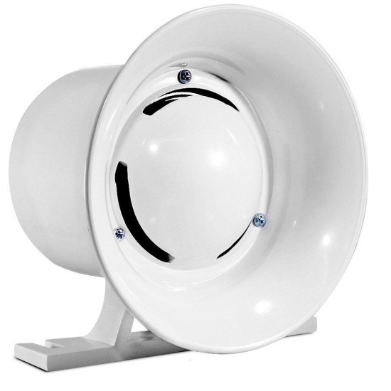 Sirene Branca Compacta de Alta Potência, 116Db, 12v