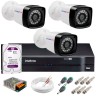 Kit 3 Câmeras Tudo Forte Full HD 1080 Lite + DVR Intelbras + Acessórios Completo - Câmeras com 25m Infravermelho de Visão Noturna