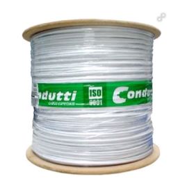 CABO COAXIAL RF 0,4X2,5+BIP 80% MALHA 500M BRANCO CONDUTTI