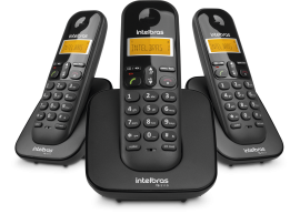 Telefone sem fio digital com dois ramais adicionais TS 3113 INTELBRAS   - R.P