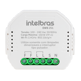Minicontrolador dimmer inteligente Wi-Fi para 1 interruptor EWS 251 INTELBRAS   - R.P