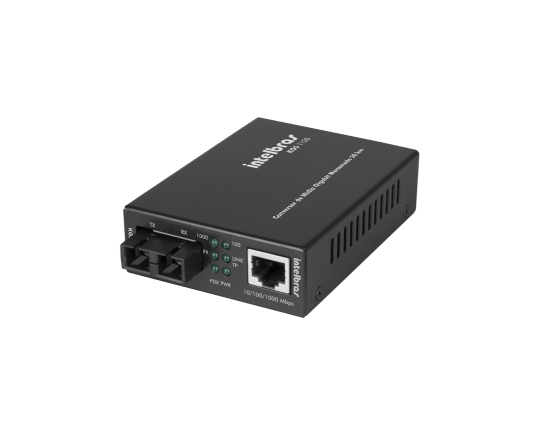 FIBRA ÓPTICA INTELBRAS CONVERSOR DE MÍDIA GIGABIT ETHERNET MONOMODO 20 KM KGS 1120