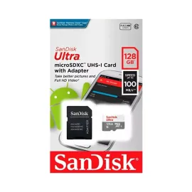 CART�O DE MEM�RIA  MICROSD 128GB SANDISK ULTRA