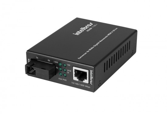 FIBRA ÓPTICA INTELBRAS CONVERSOR DE MÍDIA GIGABIT ETHERNET MONOMODO 20 KM KGSD 1120 A