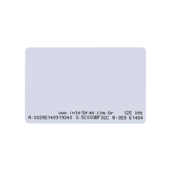 CONTROLES DE ACESSO CORPORATIVO INTELBRAS CARTÃO DE PROXIMIDADE RFID 125kHz TH 2000