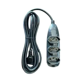 EXTENS�O EL�TRICA 3 TOMADAS  3 PINOS 10A 3M PRETA EXT 3003